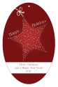 Vertical Oval Star With String Christmas Hang Tag